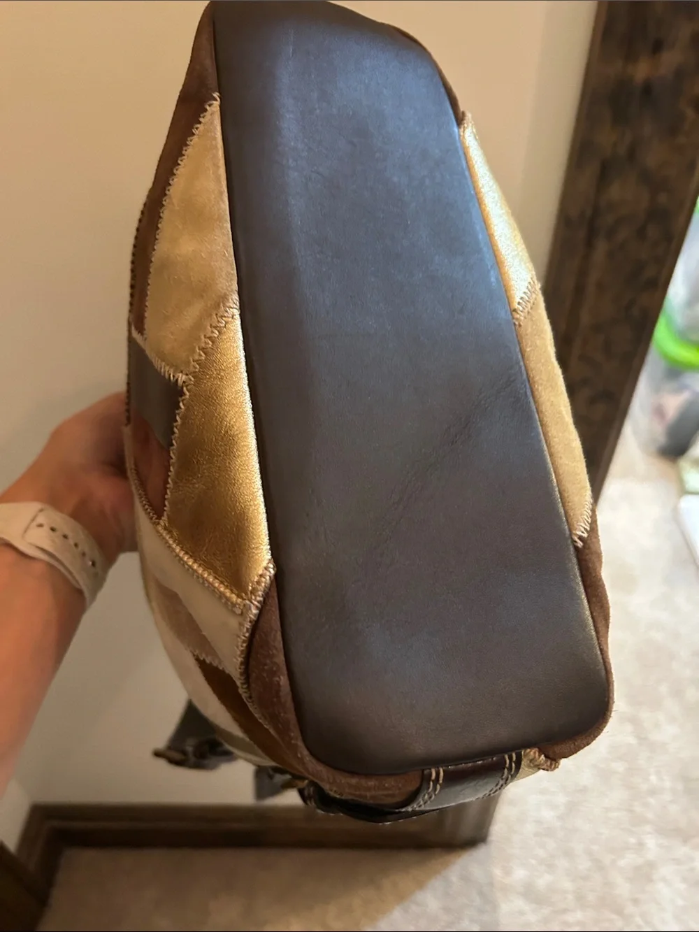 Coach Patchwork Hobo Bag - Brown, Gold & Cream - Picture 9 of 13
